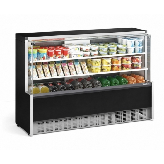 Balcão Refrigerado Vidro Reto 1,75M 2 Placas Frias Gelopar GPDA-175R PR 127v