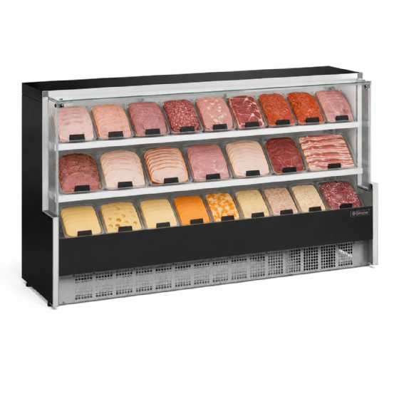 Balcão Refrigerado Vidro Reto 2,05M 2 Placas Frias Gelopar GPDA-205R PR 127v