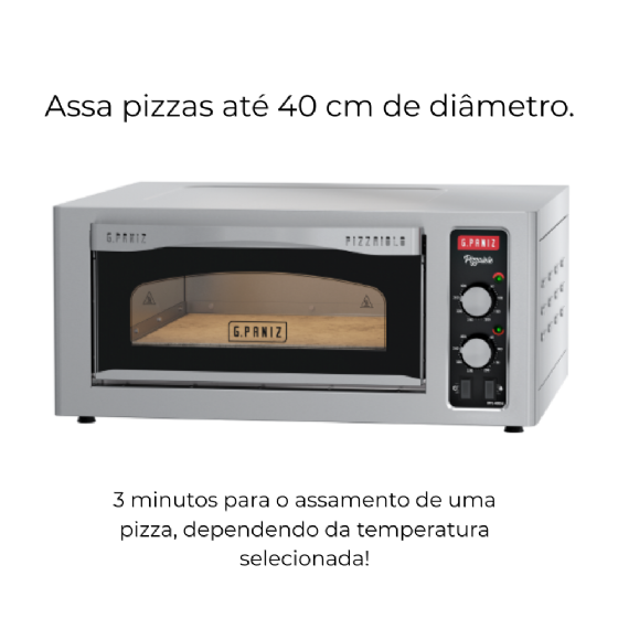 Forno Refratário Analógico Elétrico para Pizza Inox G.Paniz FPE-400A 220v