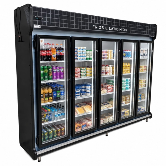 Expositor Refrigerado Auto Serviço Polofrio 3,00m 5 Portas 2157 220v