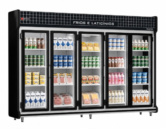 Expositor Refrigerado Auto Serviço Polofrio 3,00m 5 Portas 2157 220v