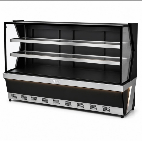 Vitrine Natural Polar 1,85M Preto Linha 7 L7VN-1851 127v
