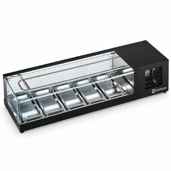 Vitrine Refrigerada de Bancada sem Bandejas 1,38cm Gelopar com LED GVRS-150-PR 220V