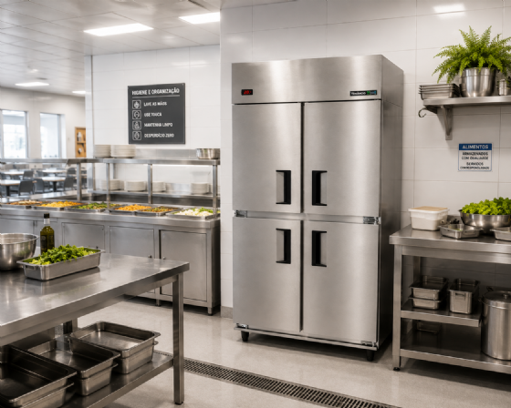 Geladeira Comercial 4 Portas Inox 680 Litros Venâncio Eco Compact MCECV4P 220v