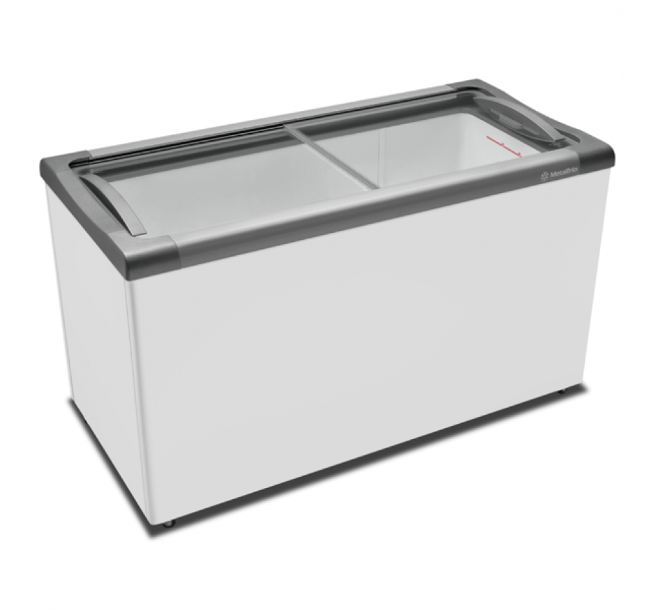Freezer Horizontal  Metalfrio 388 Litros  Tampa De Vidro Supra Branco NF40SB- 220V