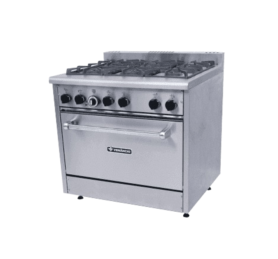 Fogão Industrial 6 Bocas com Forno a Gás Don Bidone Venâncio - FDB6F