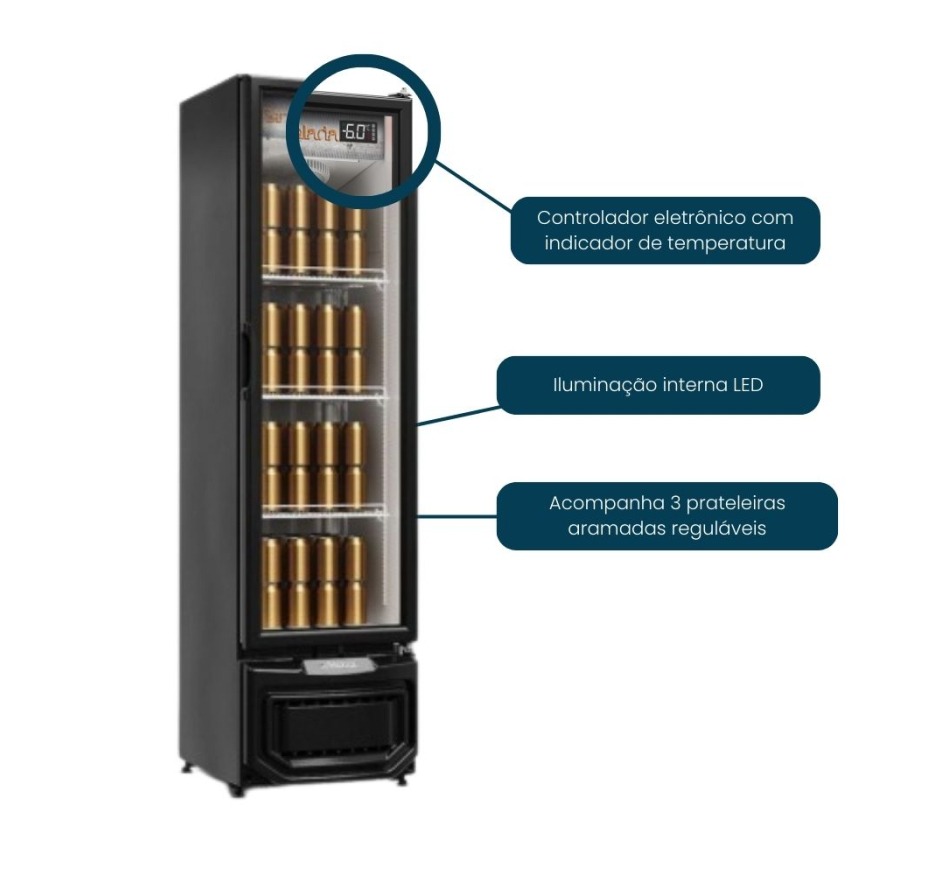 Cervejeira Gelopar Porta De Vidro 228 Litros GCB-23EV PR-127v