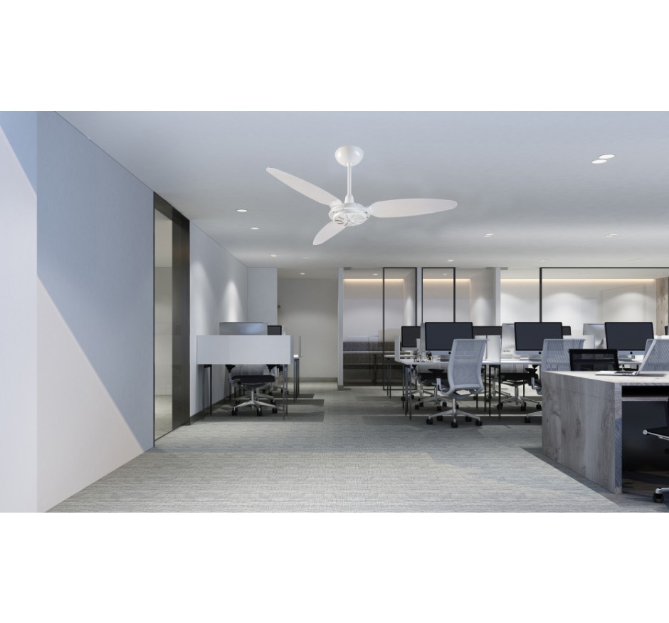 Ventilador de Teto Comercial Branco 3 Pás 130W Classe A Ventisol 220v