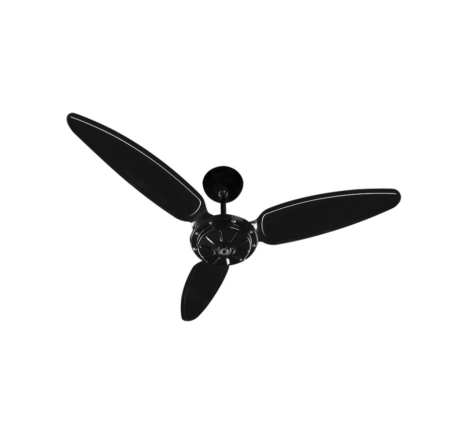 Ventilador de Teto Comercial Preto 3 Pás 130W Classe A Ventisol 220v