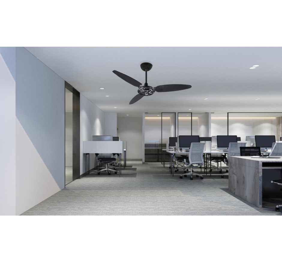 Ventilador de Teto Comercial Preto 3 Pás 130W Classe A Ventisol 220v