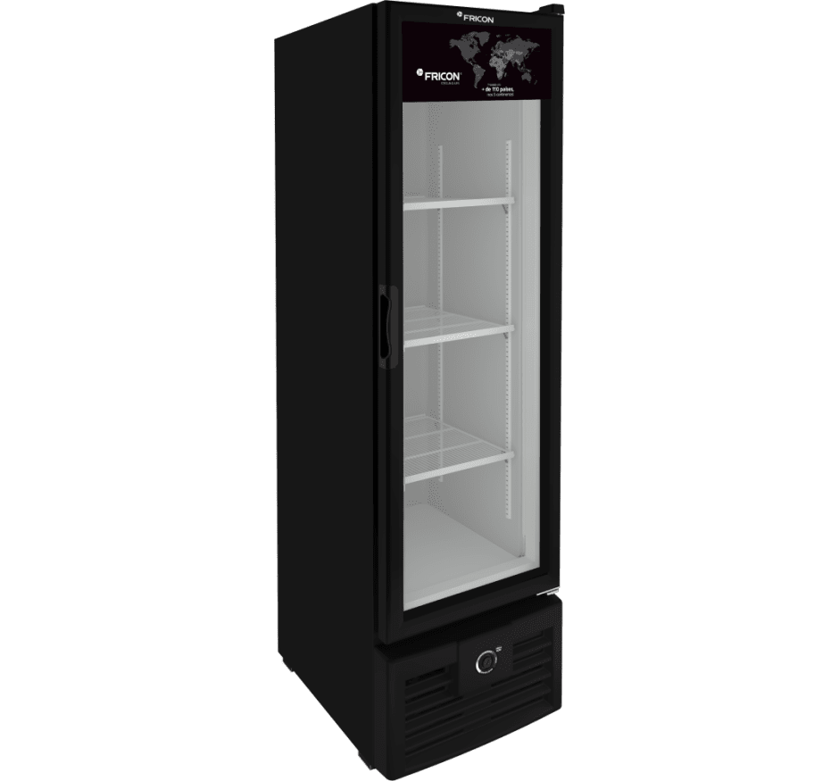 Freezer Vertical Tripla Ação 284 Litros Fricon Porta De Vidro Preto VCET 284V 220v