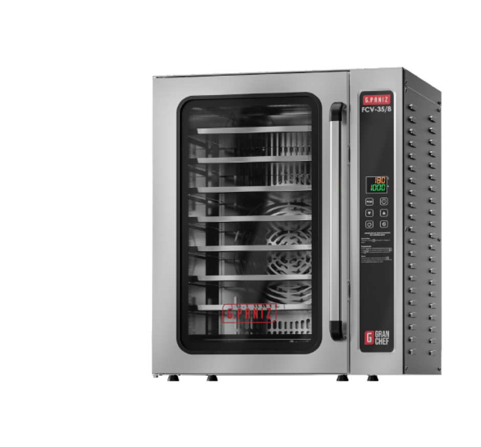 Forno Elétrico Convector GranChef Com Vapor Inox Monofásico G.Paniz Com 8 Assadeiras FCV-35/8 220v