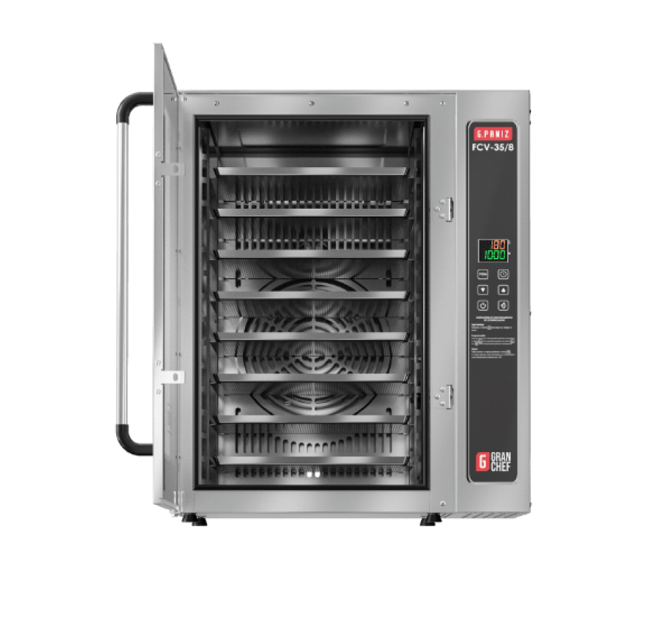 Forno Elétrico Convector GranChef Com Vapor Inox Monofásico G.Paniz Com 8 Assadeiras FCV-35/8 220v
