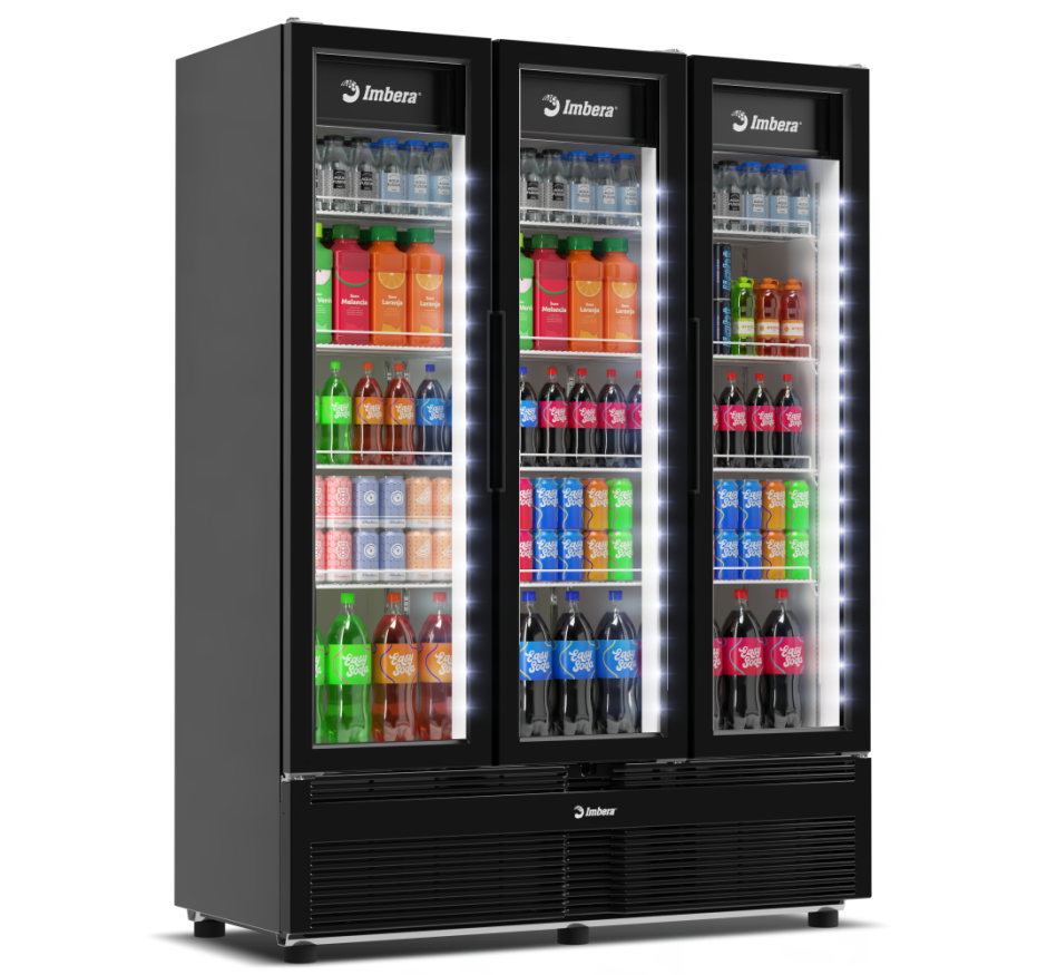 Refrigerador Expositor Vertical Imbera 03 Portas 1241 Litros Preto G3T42 Bivolt Inverter