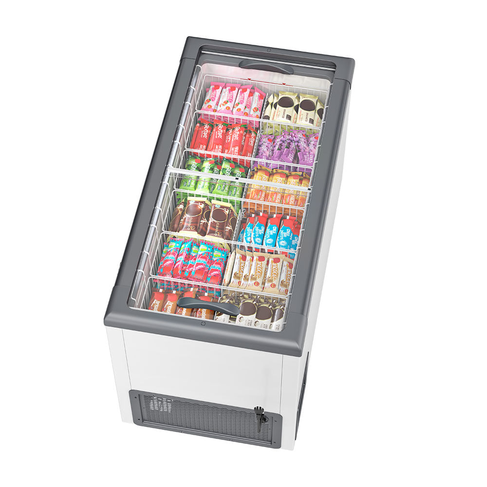 Freezer Horizontal Gelopar Tampa de Vidro 395L GHD-400 CZ 220v