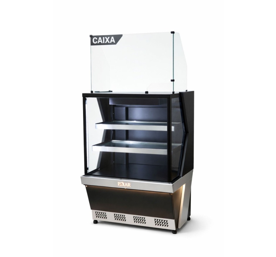 Vitrine Natural Caixa 0,80CM Polar Preto Linha 7 L7CX-0802 220v
