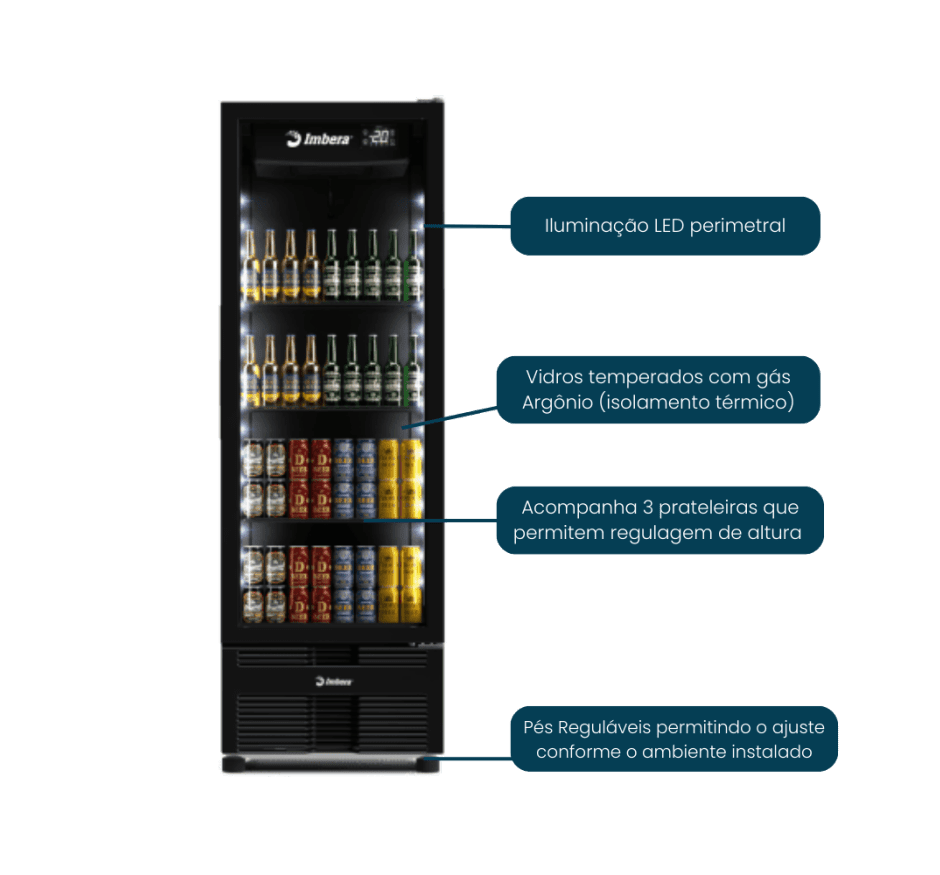 Cervejeira Imbera 569 Litros Porta de Vidro FULL BLACK CCV355 220v