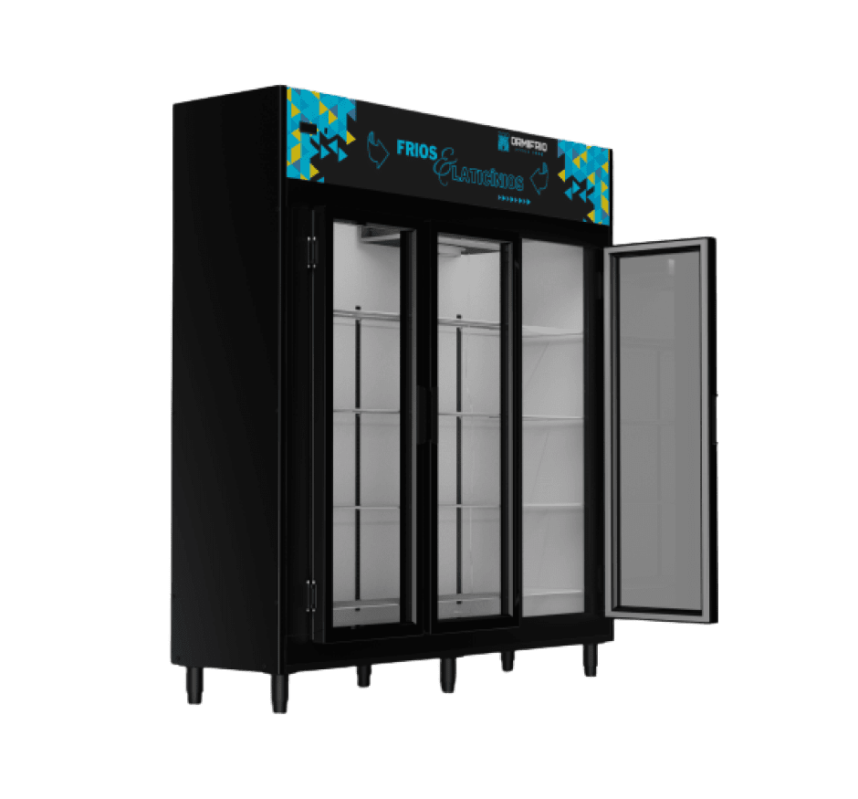 Expositor Refrigerado Ormifrio Auto Serviço 1275L 3 Portas 1,80m ASI 180 Slim 127v