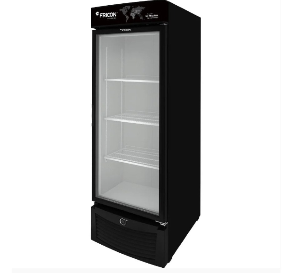 Freezer Vertical Tripla Ação 569 Litros Fricon Porta De Vidro Preto VCET 569V 127v