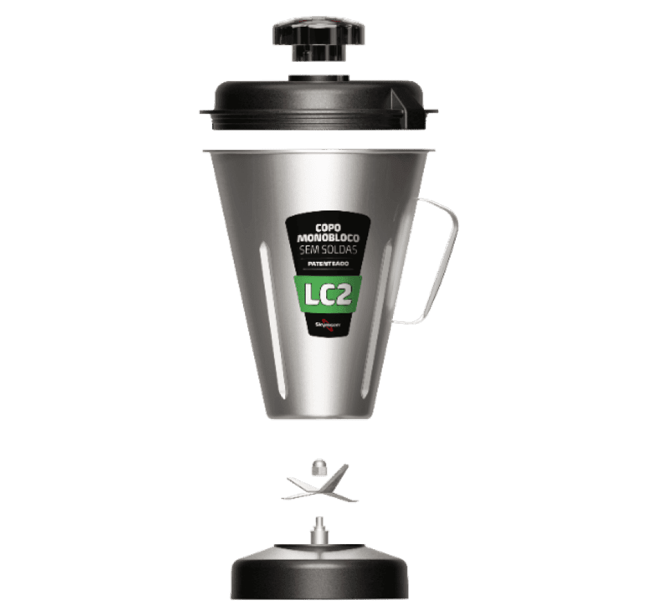 Liquidificador Comercial Skymsen Inox Copo Monobloco 2 Litros LC2 127v