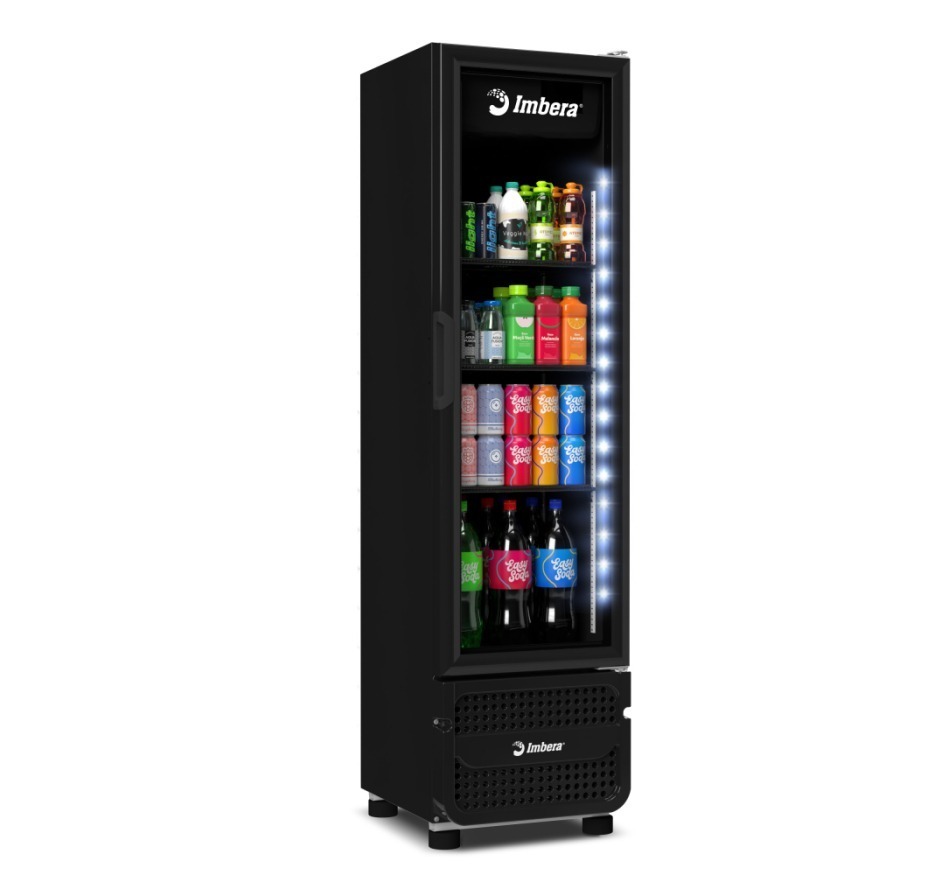 Refrigerador Expositor Vertical Imbera 244 Litros FULL BLACK Bivolt Inverter VR08