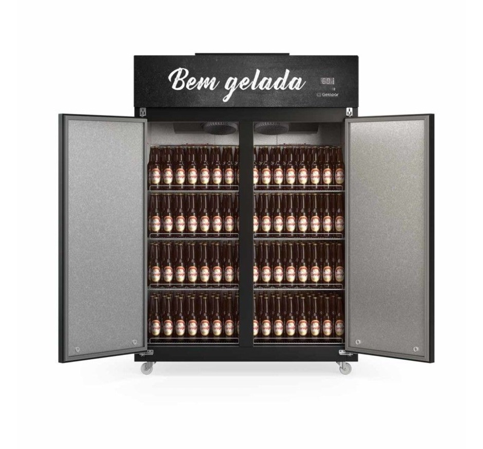 Minicâmara Cervejeira Porta Dupla 1421 Litros Gelopar GMCB-2P PR 220V