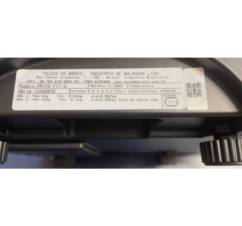 Balança Eletrônica 6/15/32kg Toledo Com Bateria Prix 3 Fit (P300201)