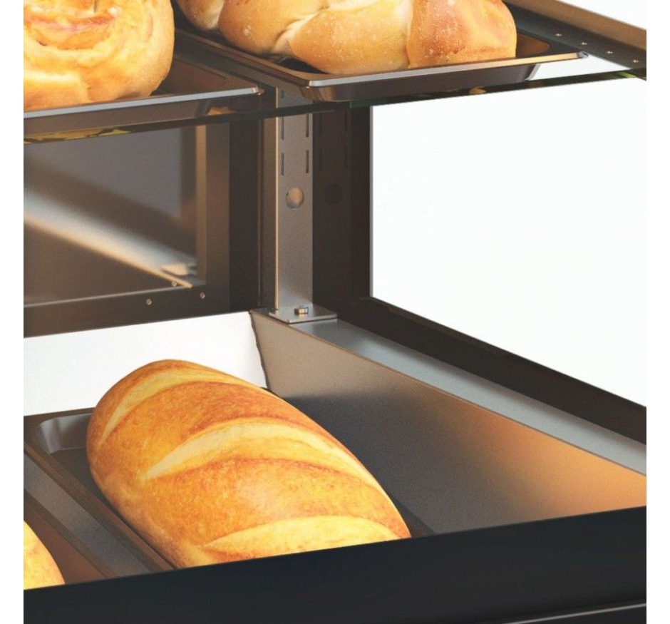 Vitrine Neutra Gelopar 1,50m Linha Gourmet Vidro Reto MGEN-150 PR-Bivolt