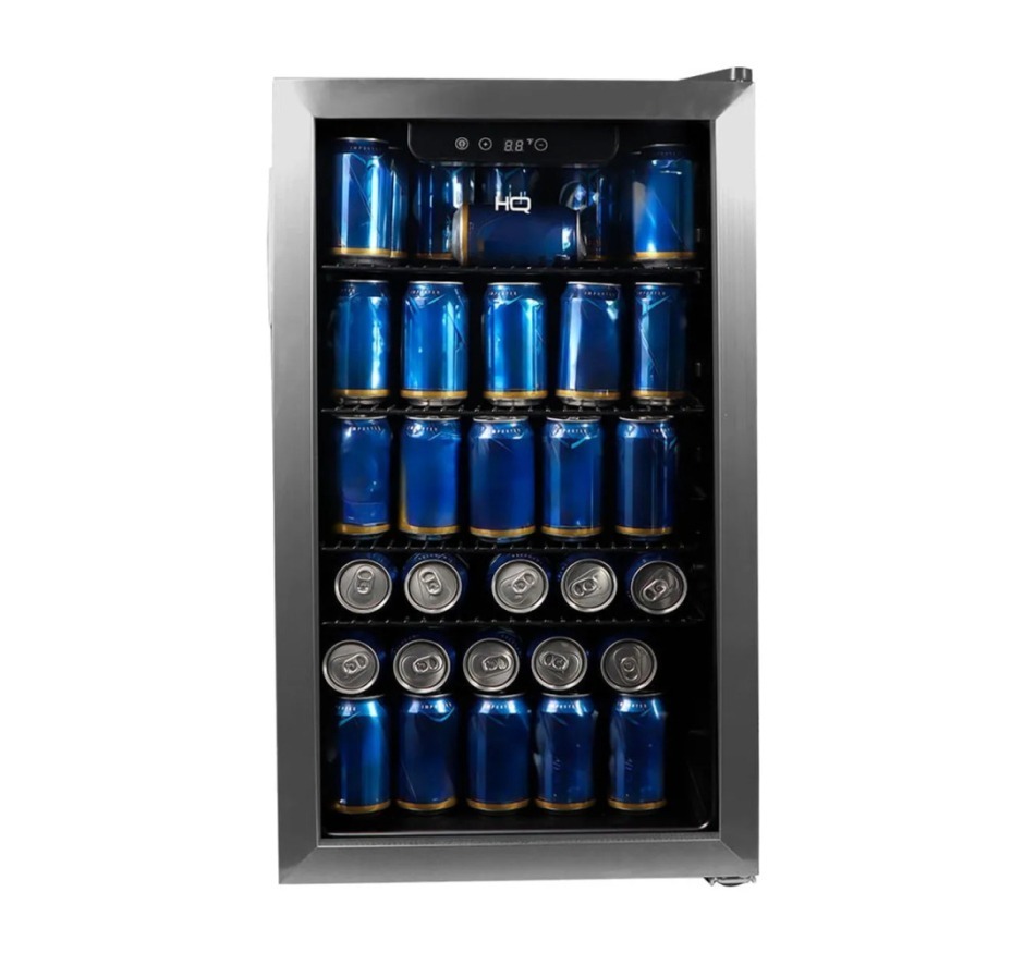 Cervejeira Expositora Vertical HQ Vidro Duplo 100 Litros Inox HQ-100CEVPV 127v