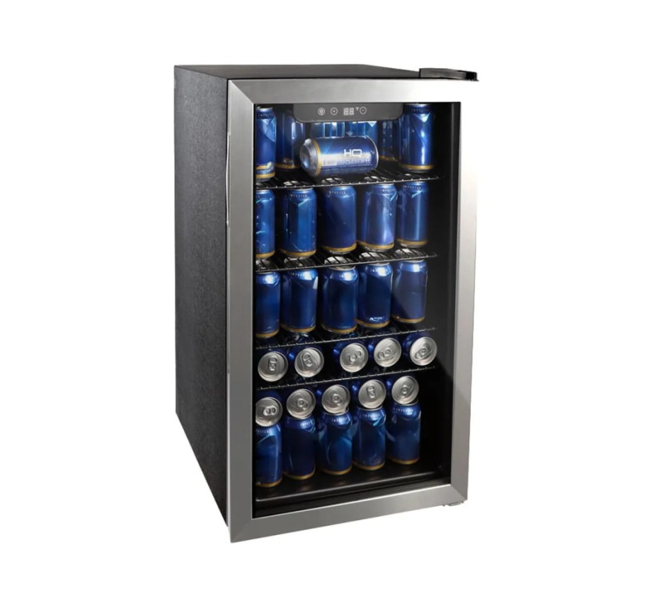 Cervejeira Expositora Vertical HQ Vidro Duplo 100 Litros Inox HQ-100CEVPV 127v