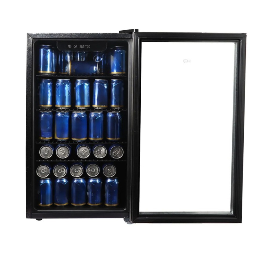 Cervejeira Expositora Vertical HQ Vidro Duplo 100 Litros Inox HQ-100CEVPV 127v