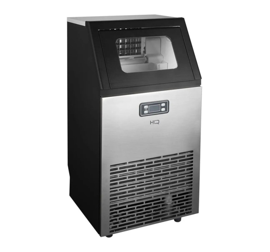 Máquina de Gelo Profissional HQ 45kg Turbo Ice Preta e Inox HQ-HQMGI45 220v