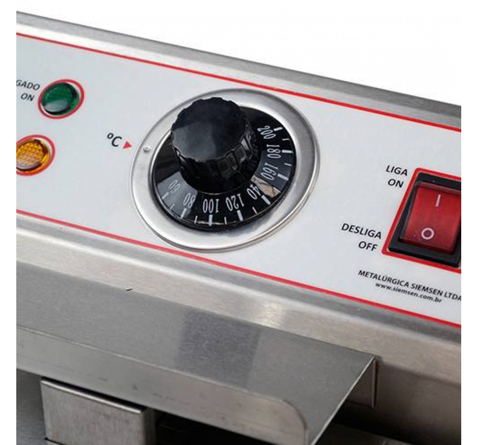 Fritadeira Elétrica 1 Cuba 5 Litros  Skymsen Inox Fe-10-N-127v