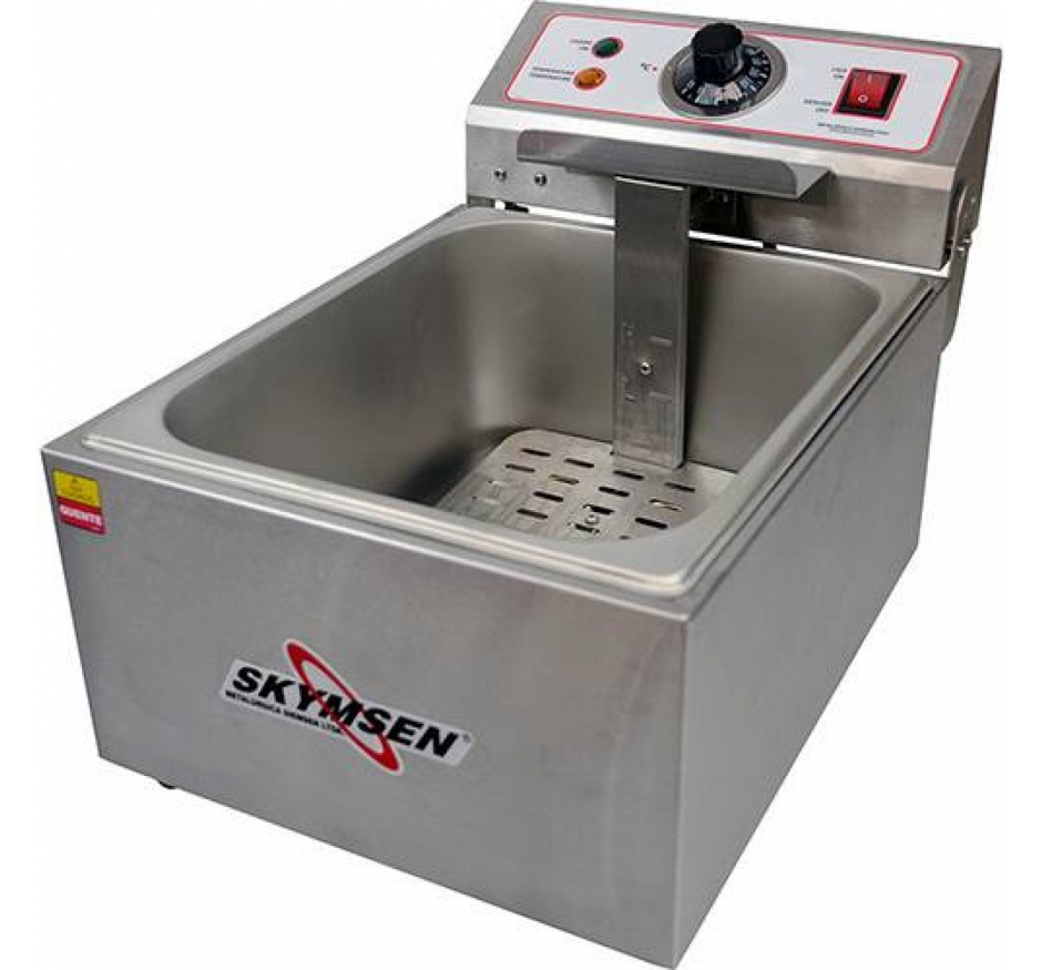 Fritadeira Elétrica 1 Cuba 5 Litros  Skymsen Inox Fe-10-N-127v