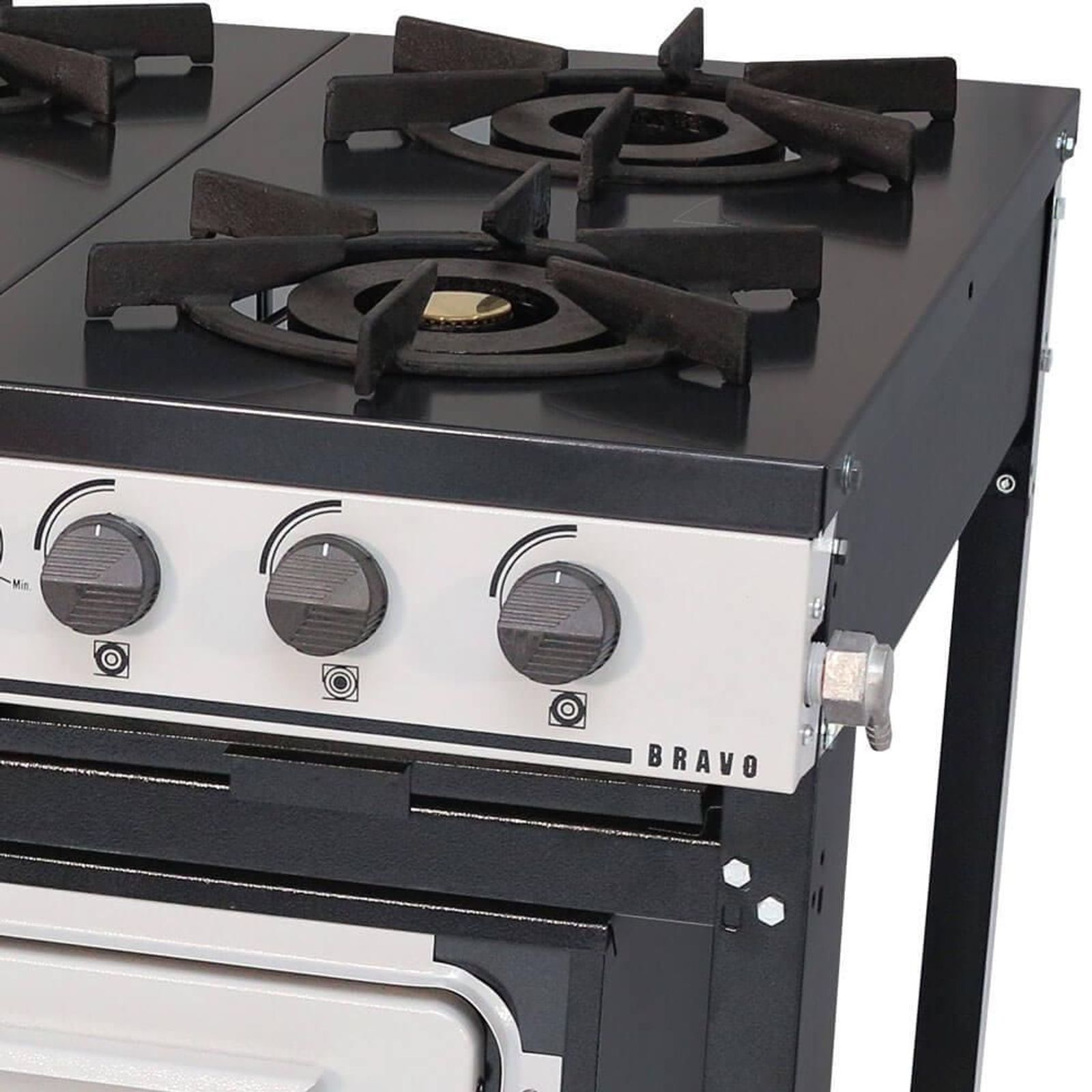 Fogão Bravo Industrial Venâncio 6 Bocas Com Forno Baixa Pressão Grafite BR6BF