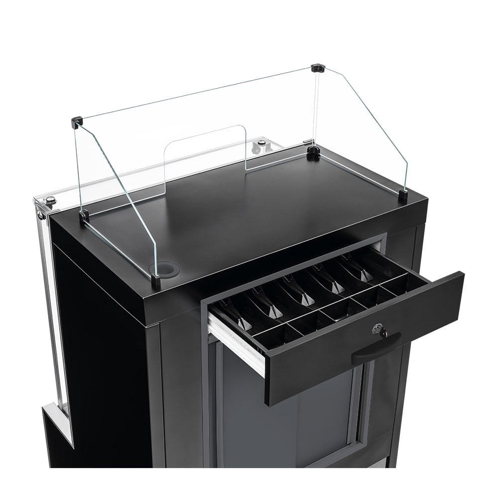 Vitrine Caixa Neutra Gelopar Preto MPXA-075R PR Bivolt