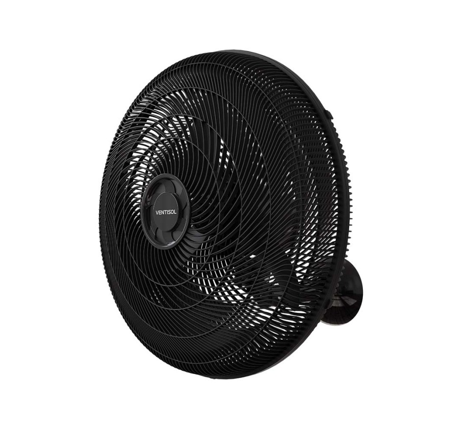Ventilador de Parede Preto 50cm New Plástico 130W Ventisol 220V
